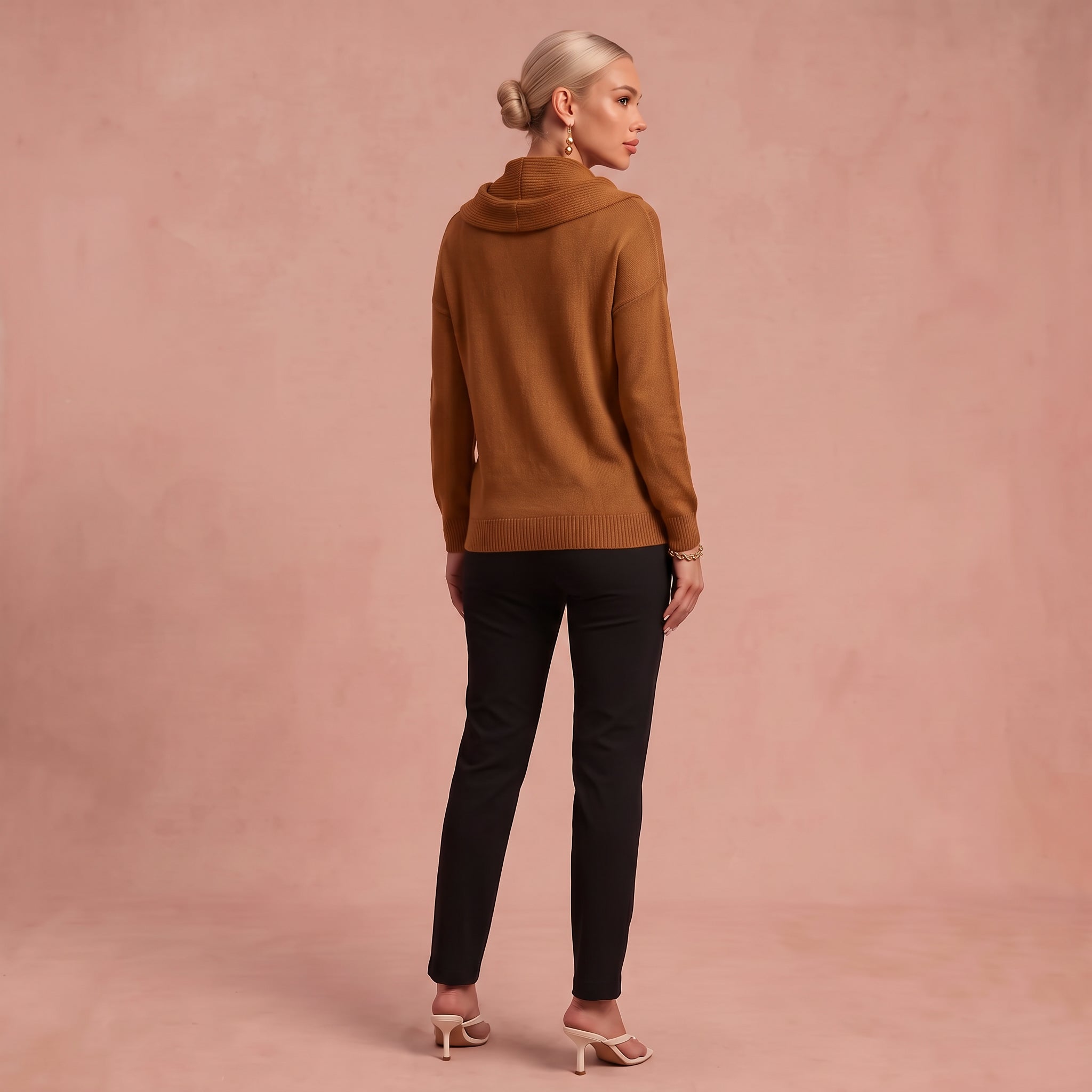 Rosemarie - Pullover mit Kragen – Braun – 3