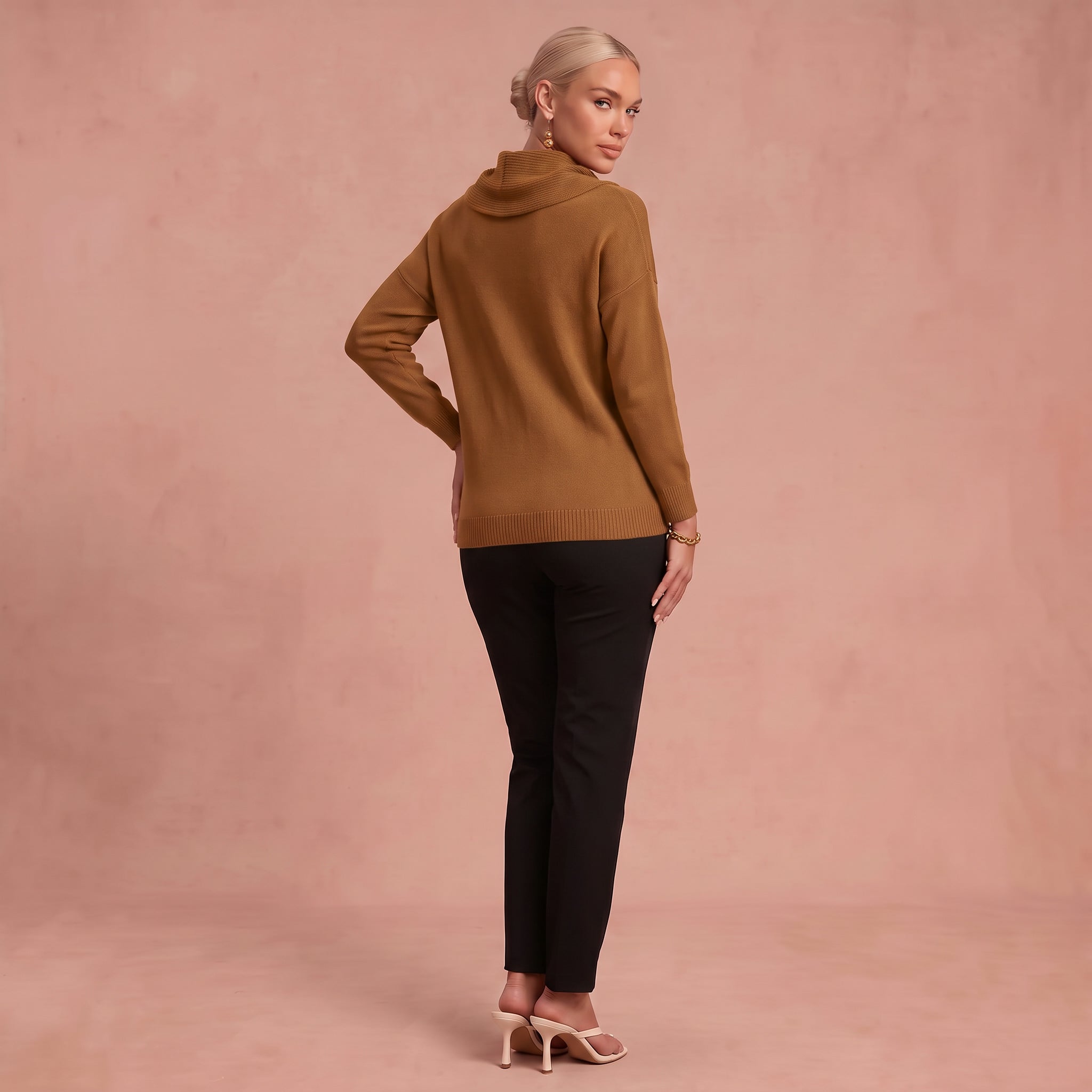 Rosemarie - Pullover mit Kragen – Braun – 2