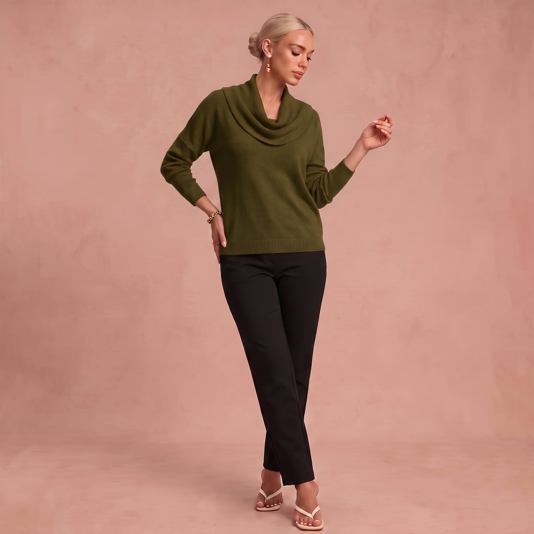 Marie-Luise | Pullover mit Kragen – Grün – 1