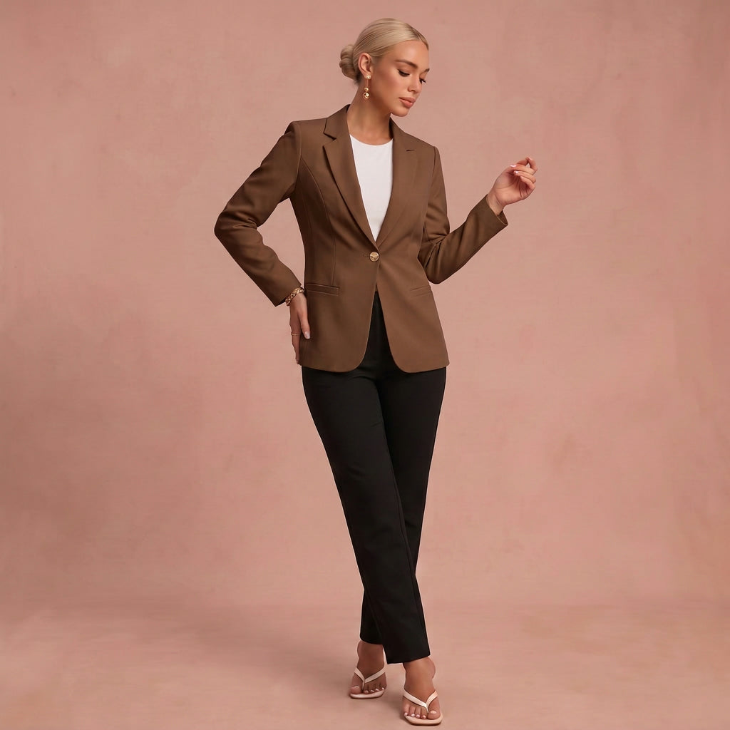 Moderner und stilvoller Blazer – Braun – 1