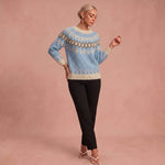 Karin - Lässiger und Bequemer Pullover – Himmelblau – 1