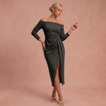 Henriette - Schickes Kleid mit schulterfreien Trägern – Schwarz – 1