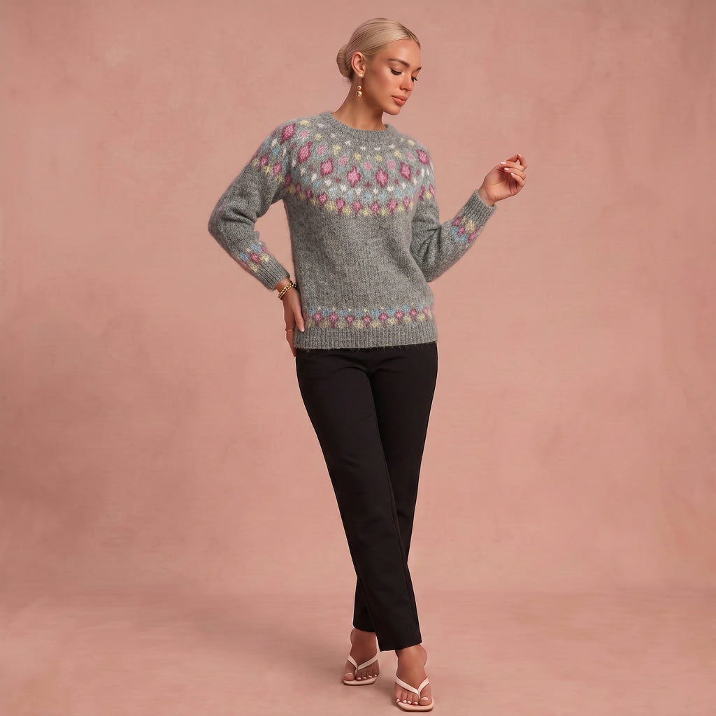 Karin - Lässiger und Bequemer Pullover – Grau – 1