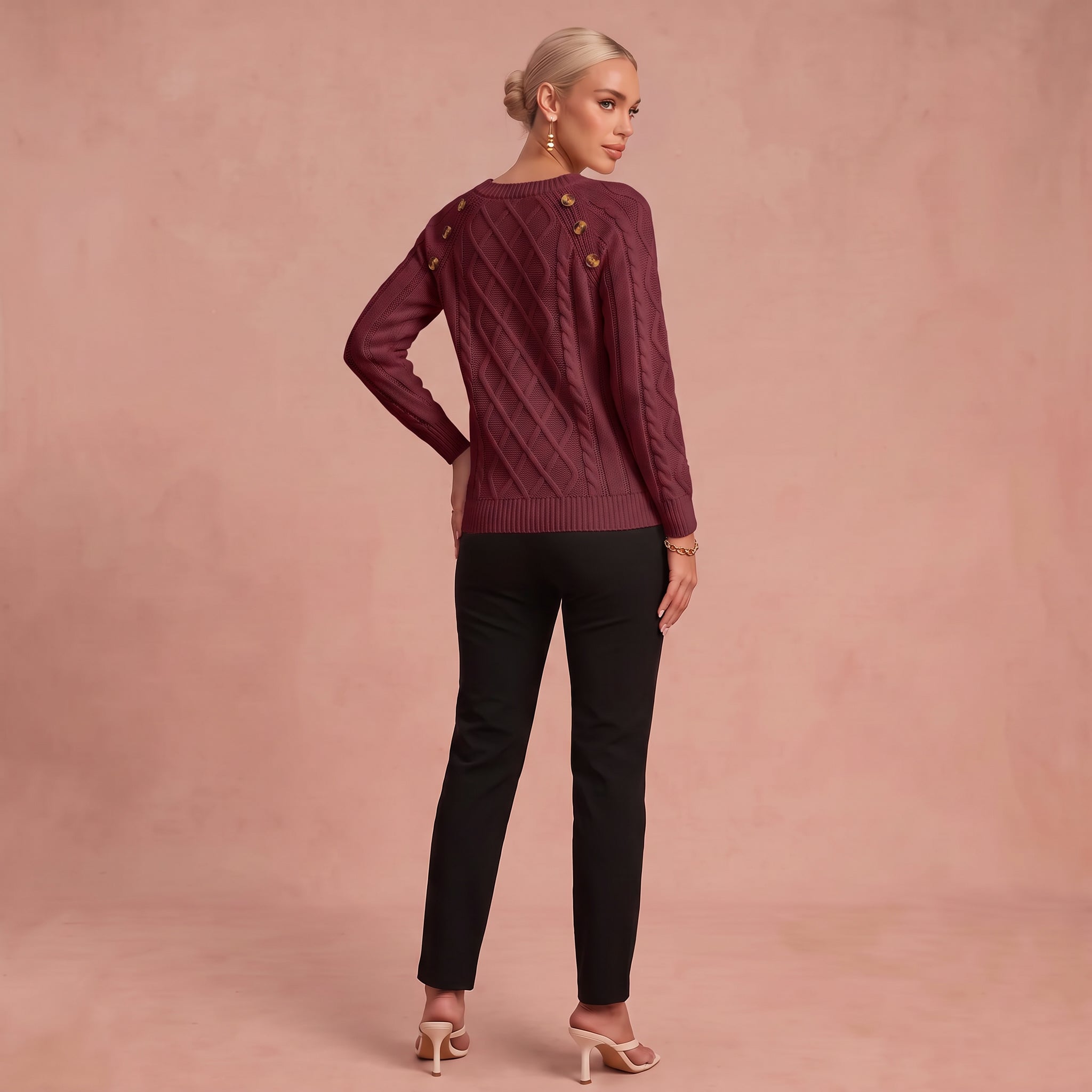 Lotta - Klassischer und Bequemer Pullover – Rot – 2