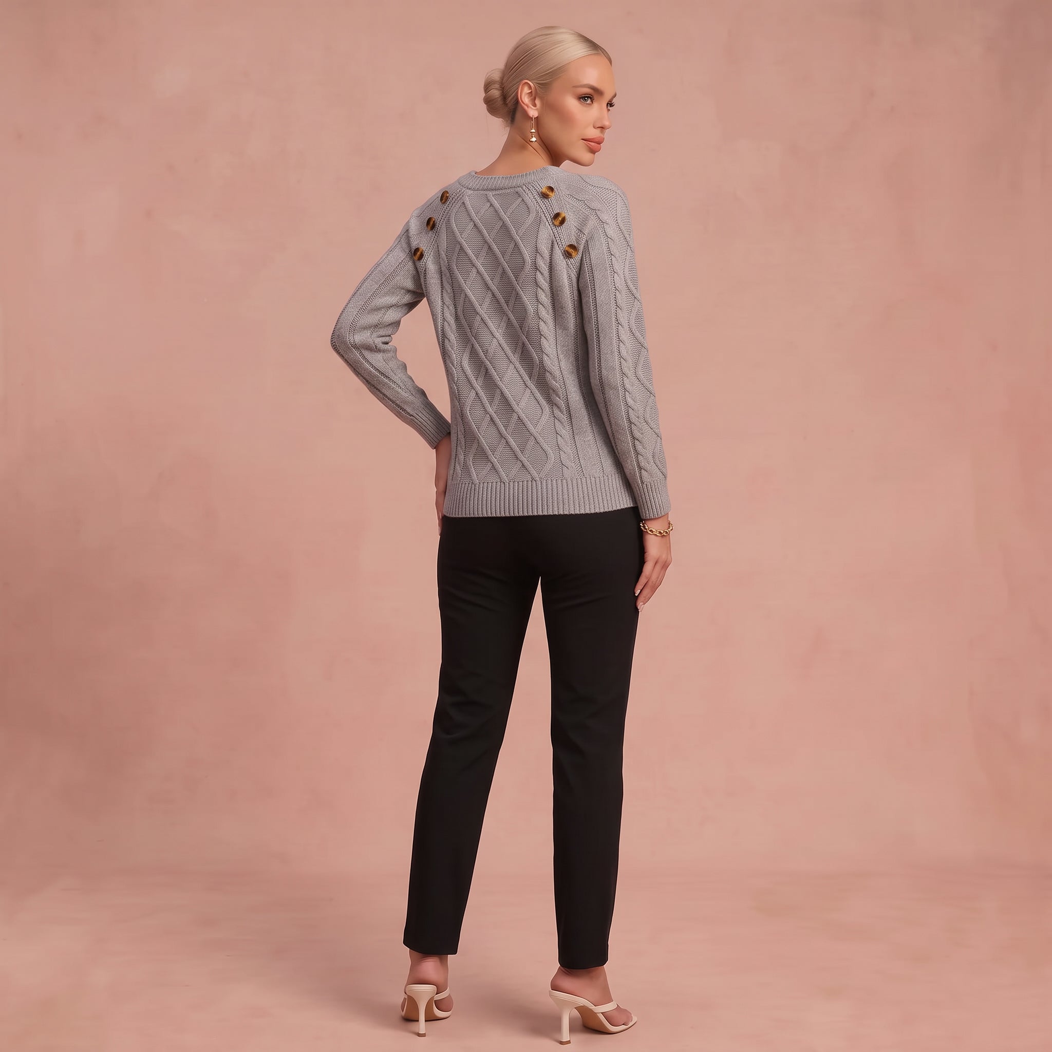 Lotta - Klassischer und Bequemer Pullover – Grau – 2