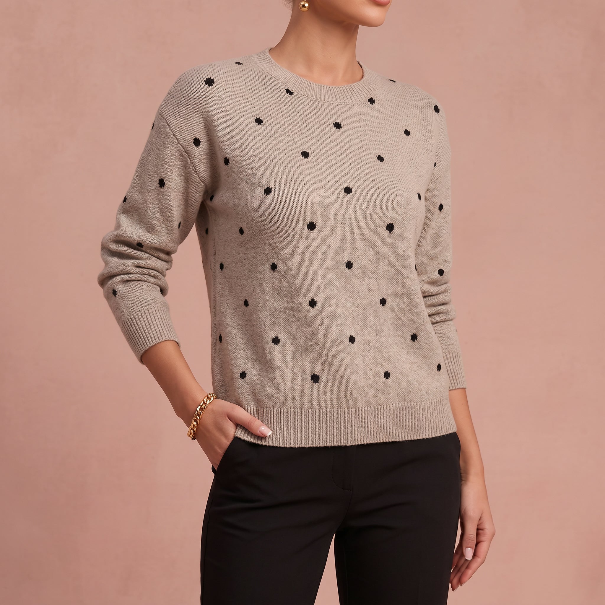 Astrid – Lässiger Strickpullover mit Polka-Dot-Muster – 4
