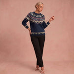 Karin - Lässiger und Bequemer Pullover – Dunkelblau – 1