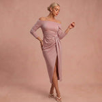 Henriette - Schickes Kleid mit schulterfreien Trägern – Rosa – 1