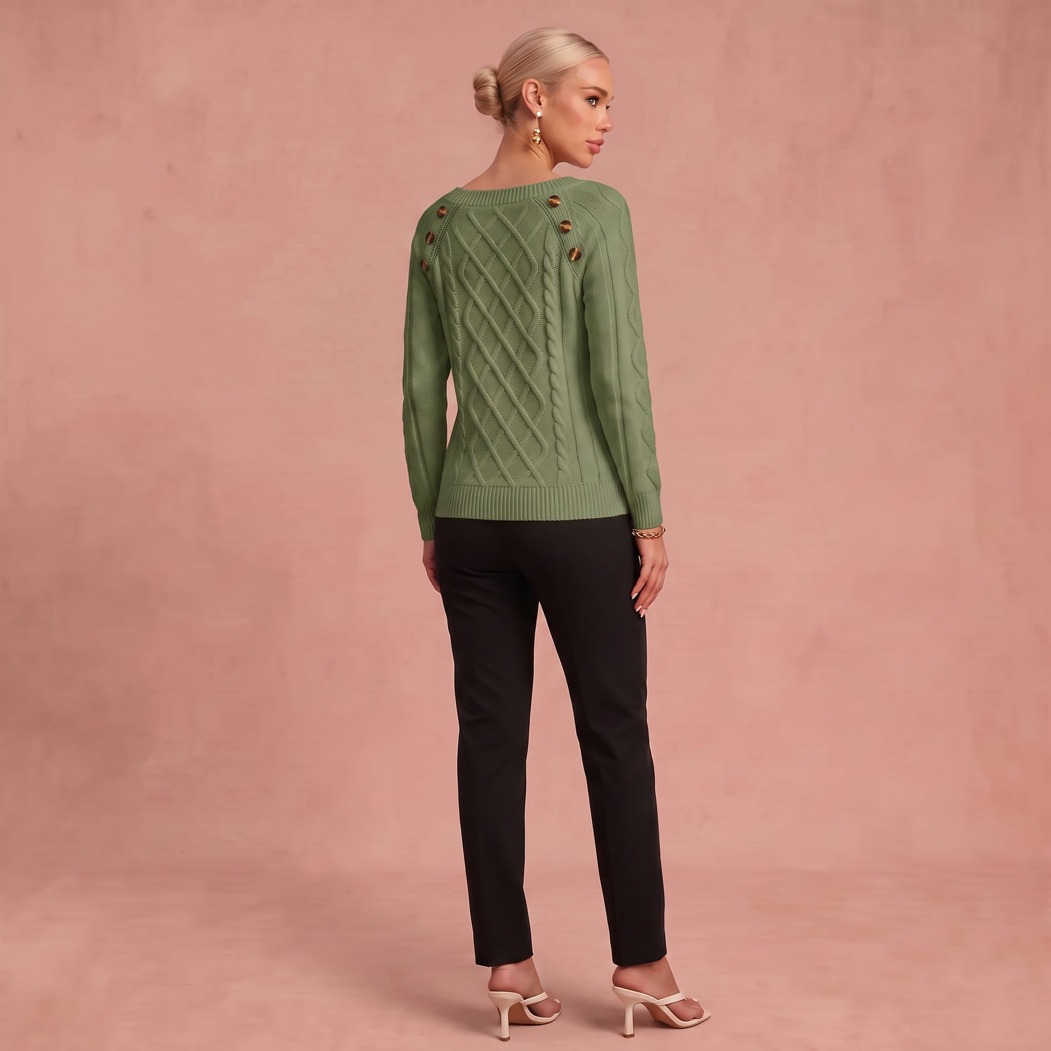 Lotta - Klassischer und Bequemer Pullover – Grün – 3