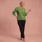 Astrid – Lässiger Strickpullover mit langen Ärmeln und Polka-Dot-Muster – Grün – 1