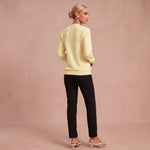 Kerstin - Damen Zip-Pullover mit Zopfmuster – Hellgelb – 3