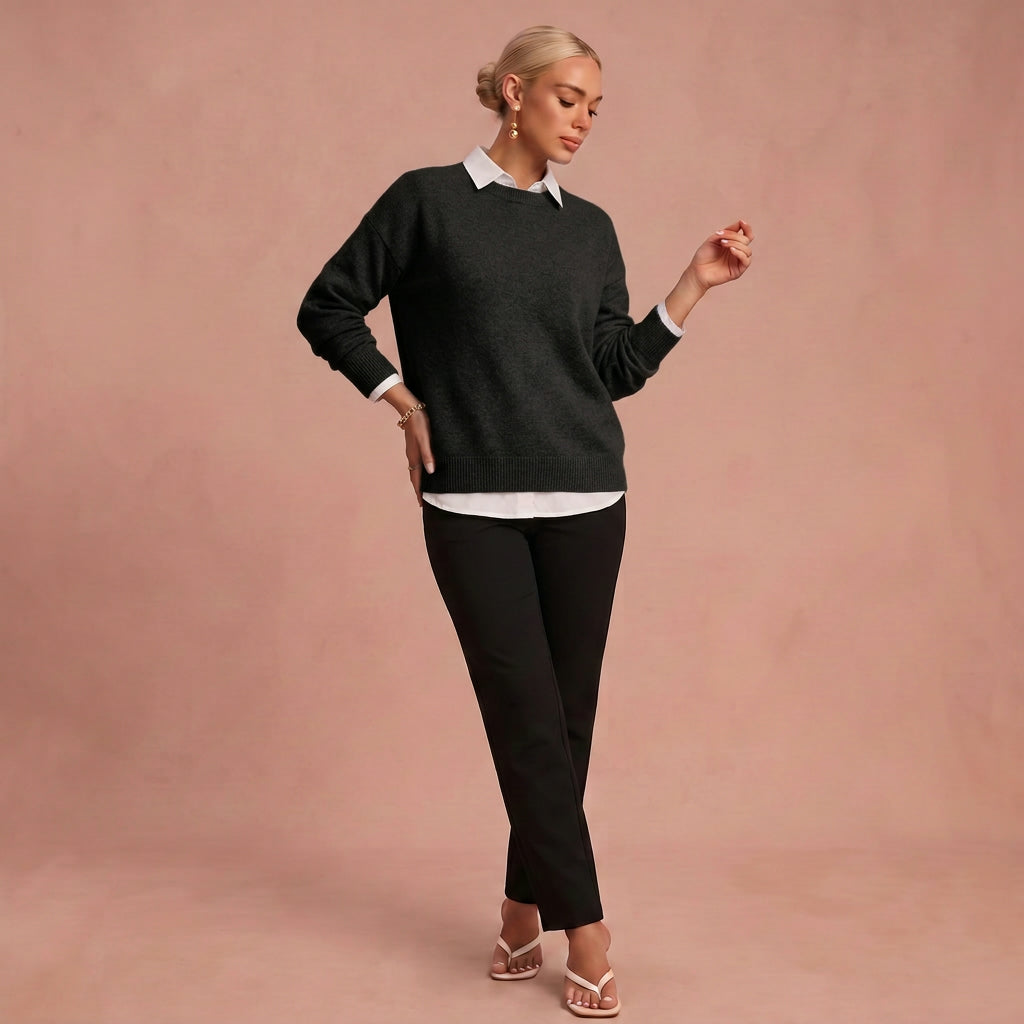 Irene - Weicher Kaschmirpullover – Schwarz – 1