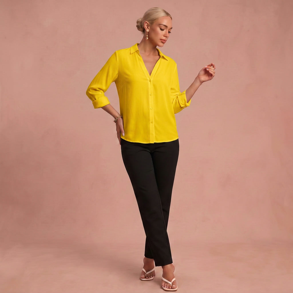 Lina | Leichte und bequeme Bluse – Gelb – 1