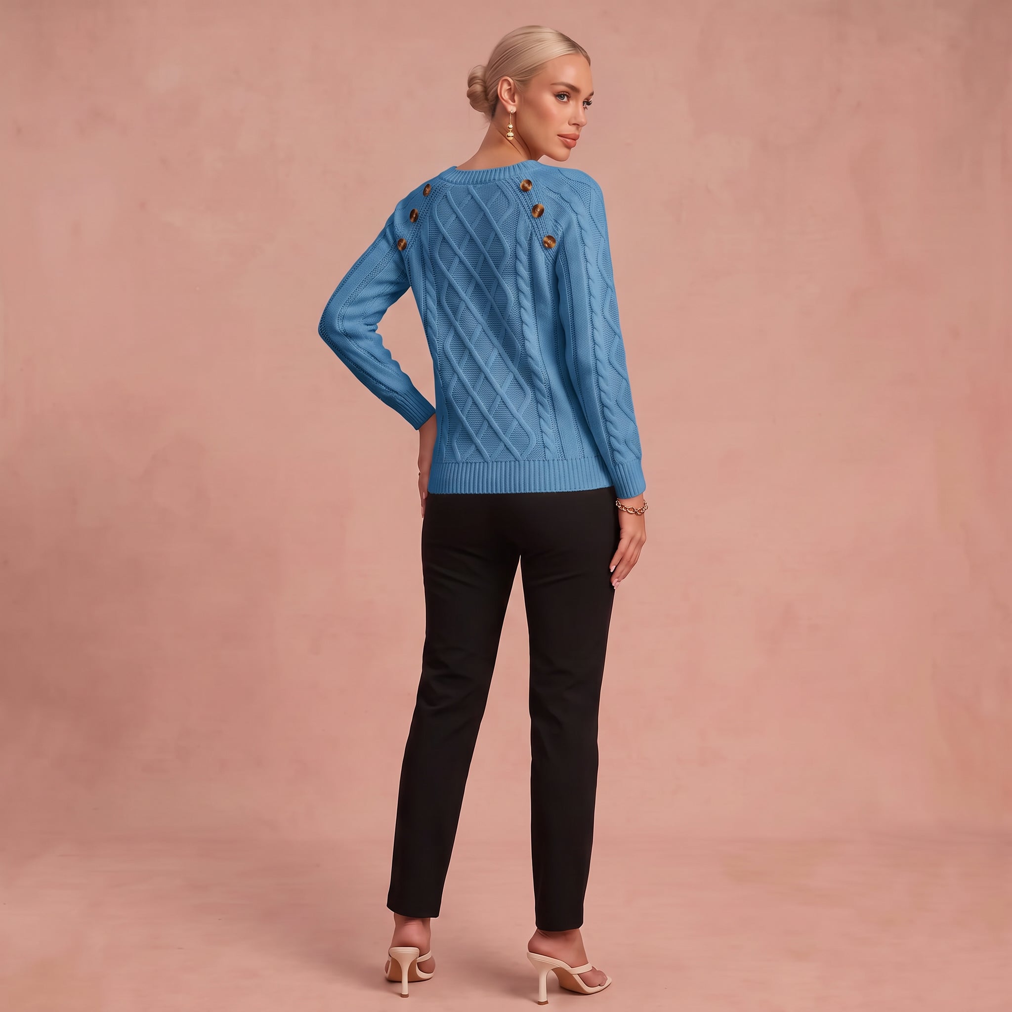 Lotta - Klassischer und Bequemer Pullover – Blau – 2