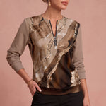 Rosa Brisa – Sweatshirt mit Viertelreißverschluss – 4