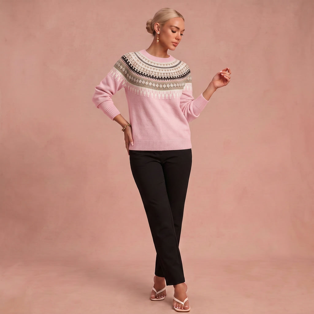 Liesl - Warmer Strickpullover – Rosa – 1