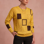 Antonia - Damen Chic Pullover – Gelb – 4