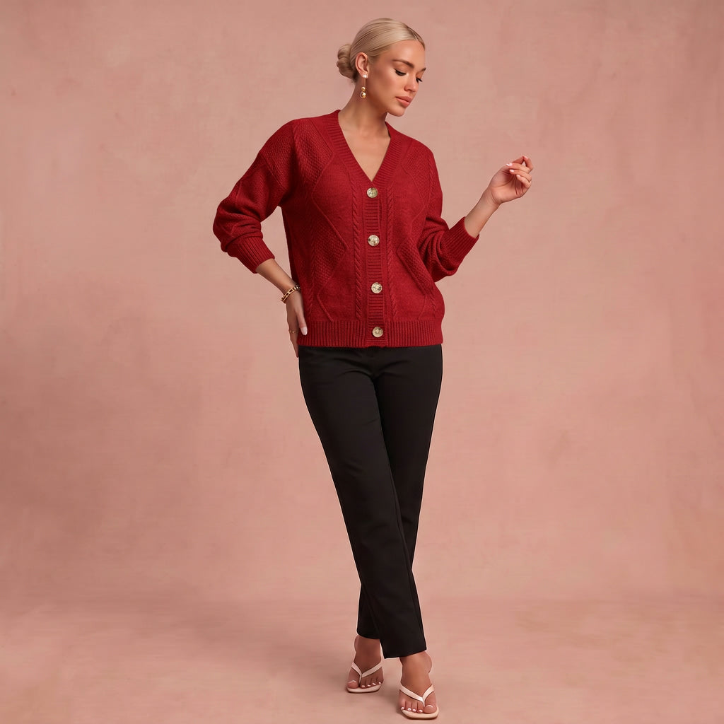 Julia | Strickjacke – Rot – 1