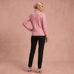 Lisa – Eleganter Hochkragen Strickpullover – 2