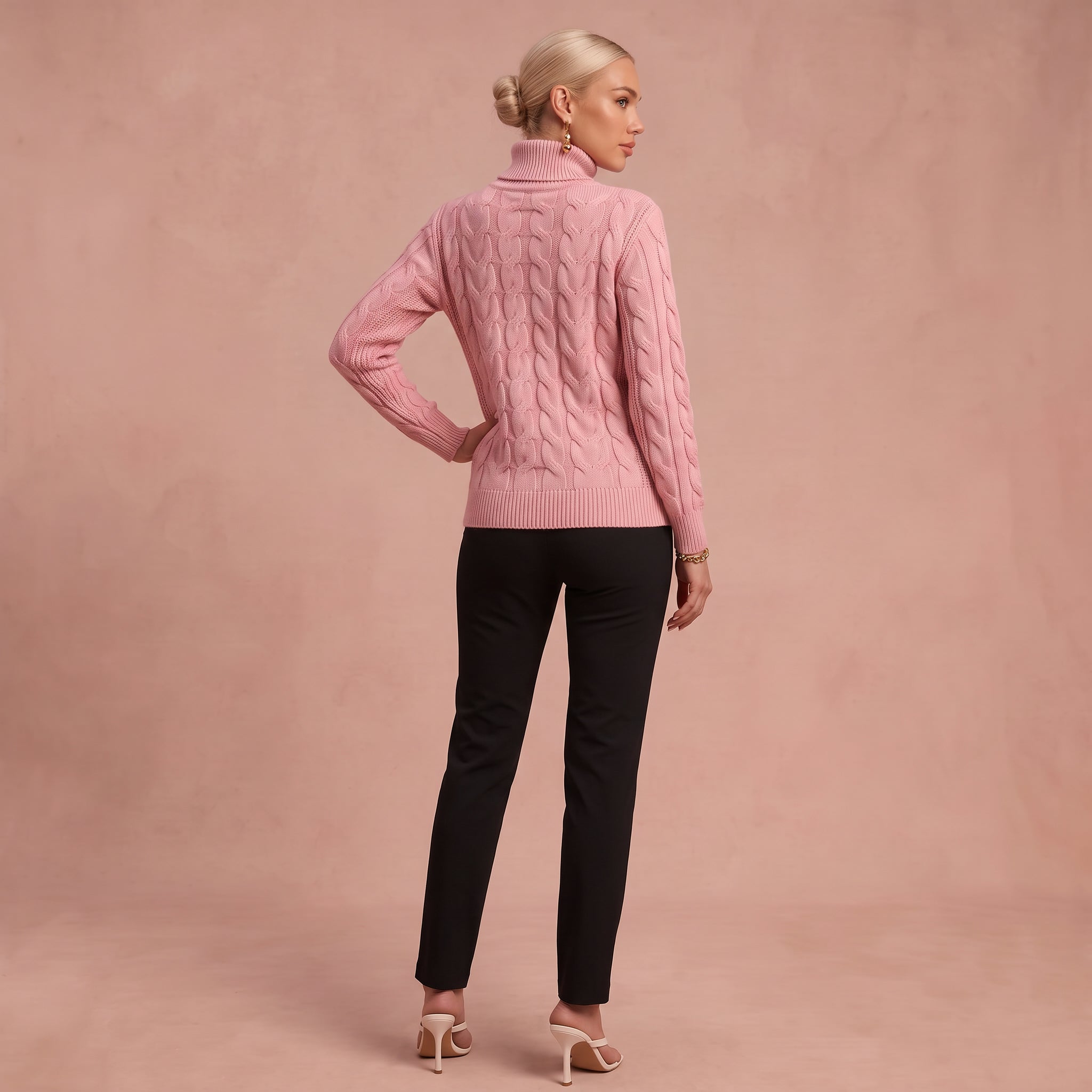 Lisa – Eleganter Hochkragen Strickpullover – 2