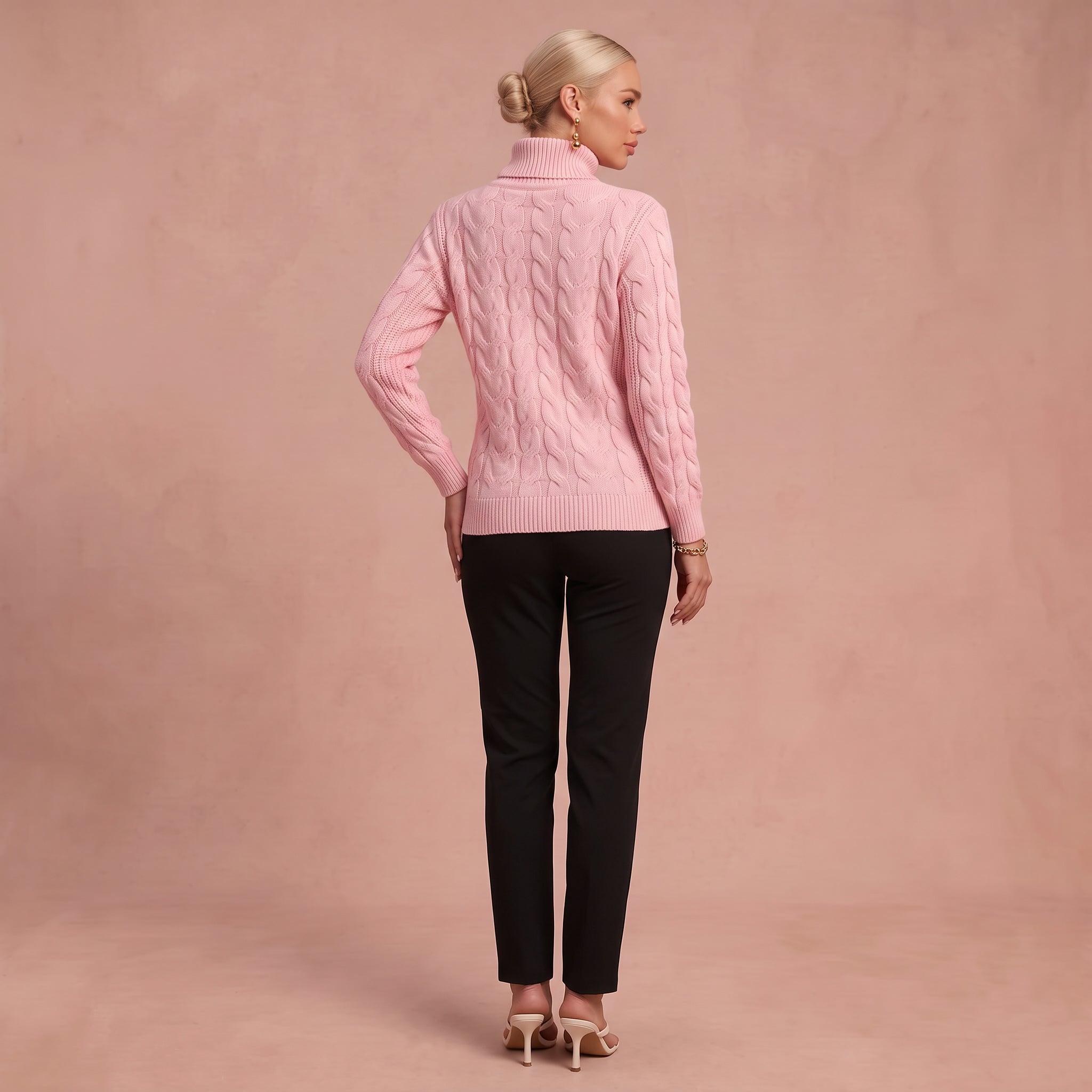 Lisa – Eleganter Hochkragen Strickpullover – 3