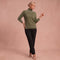 Avalon - Olivgrüner Baumwollpullover – 1