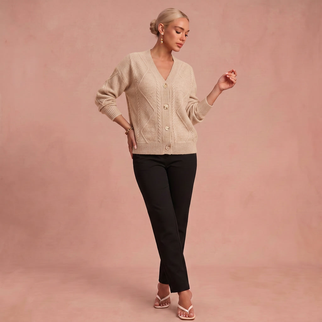Julia | Strickjacke – Beige – 1