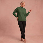 Christa – Gemütlicher Strickpullover – Grün – 1
