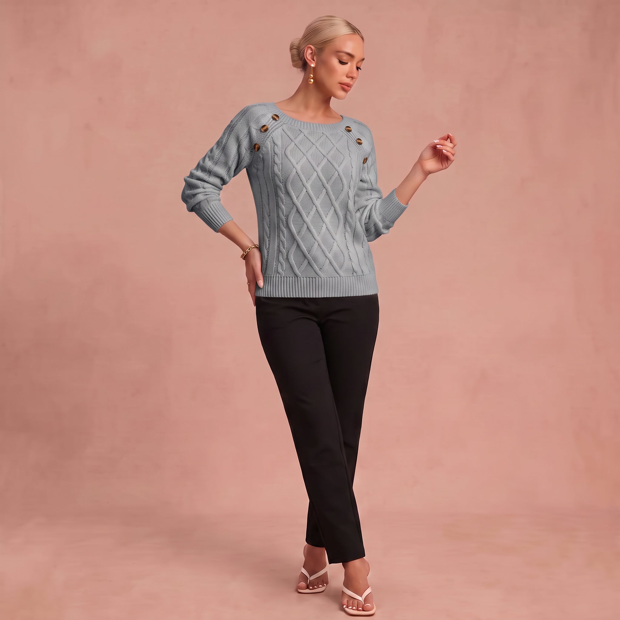 Lotta - Klassischer und Bequemer Pullover – Grau – 1