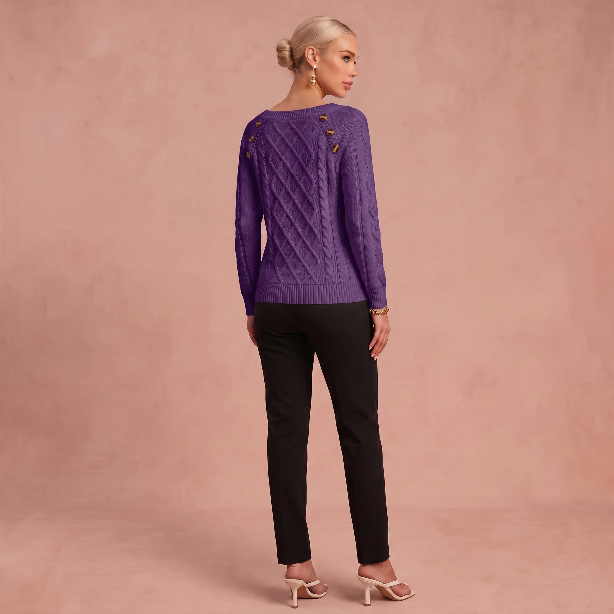 Lotta - Klassischer und Bequemer Pullover – Lila – 3