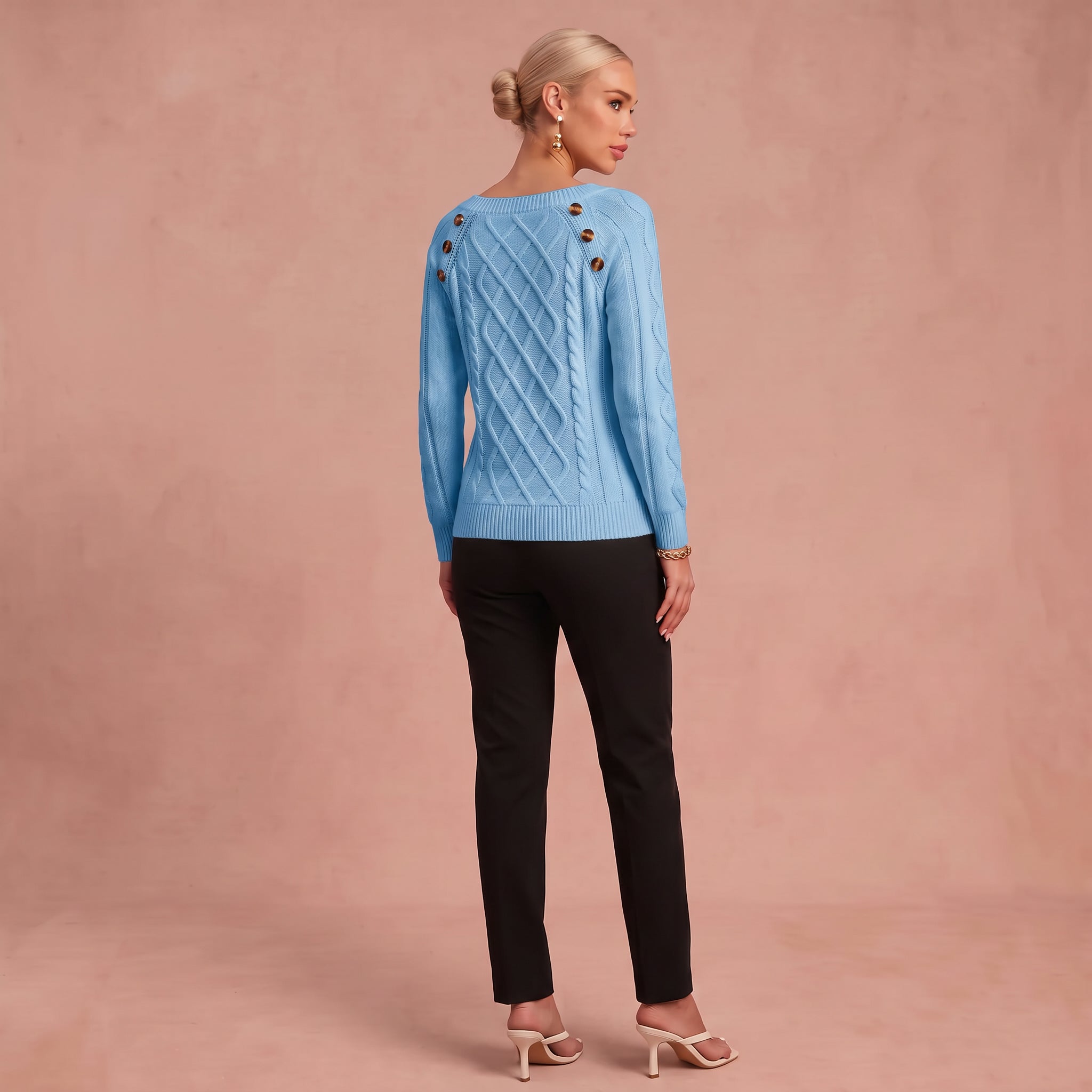 Lotta - Klassischer und Bequemer Pullover – Blau – 3