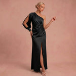 Senta | Maxi-Kleid Drapiert – Schwarz – 1