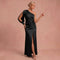 Senta | Maxi-Kleid Drapiert – Schwarz – 1