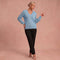 Martha - V-Ausschnitt Pullover Couture – Himmelblau – 1
