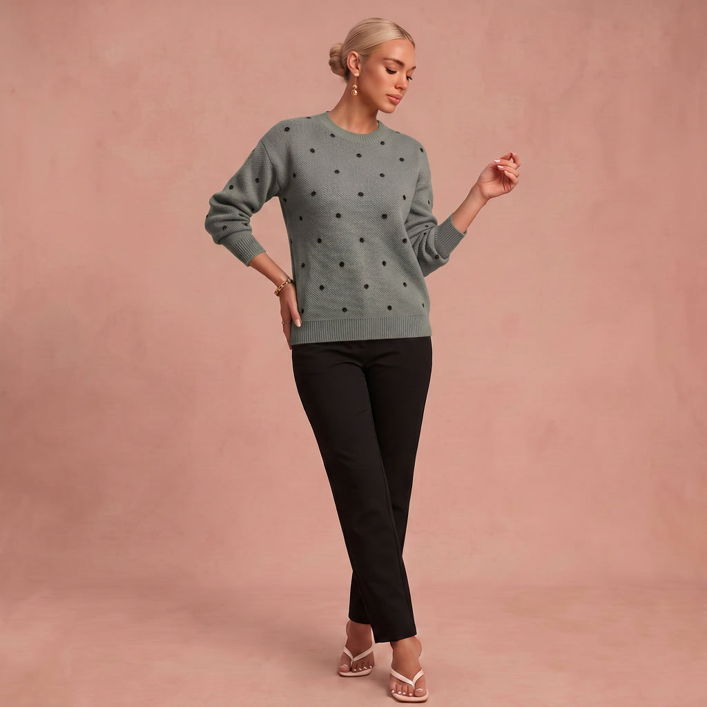 Nina™ | Zeitloser Damenpullover – Grau – 1