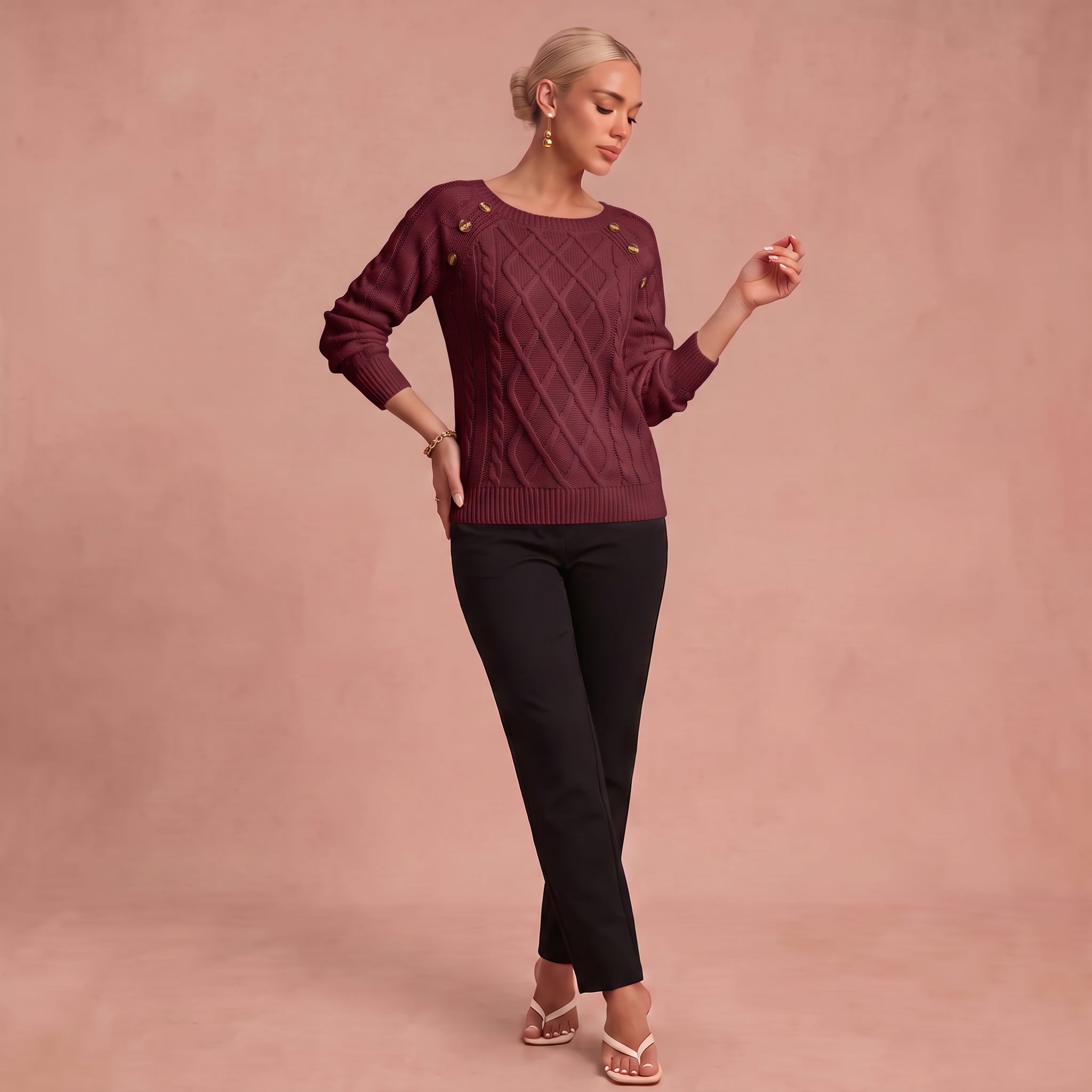 Lotta - Klassischer und Bequemer Pullover – Rot – 1