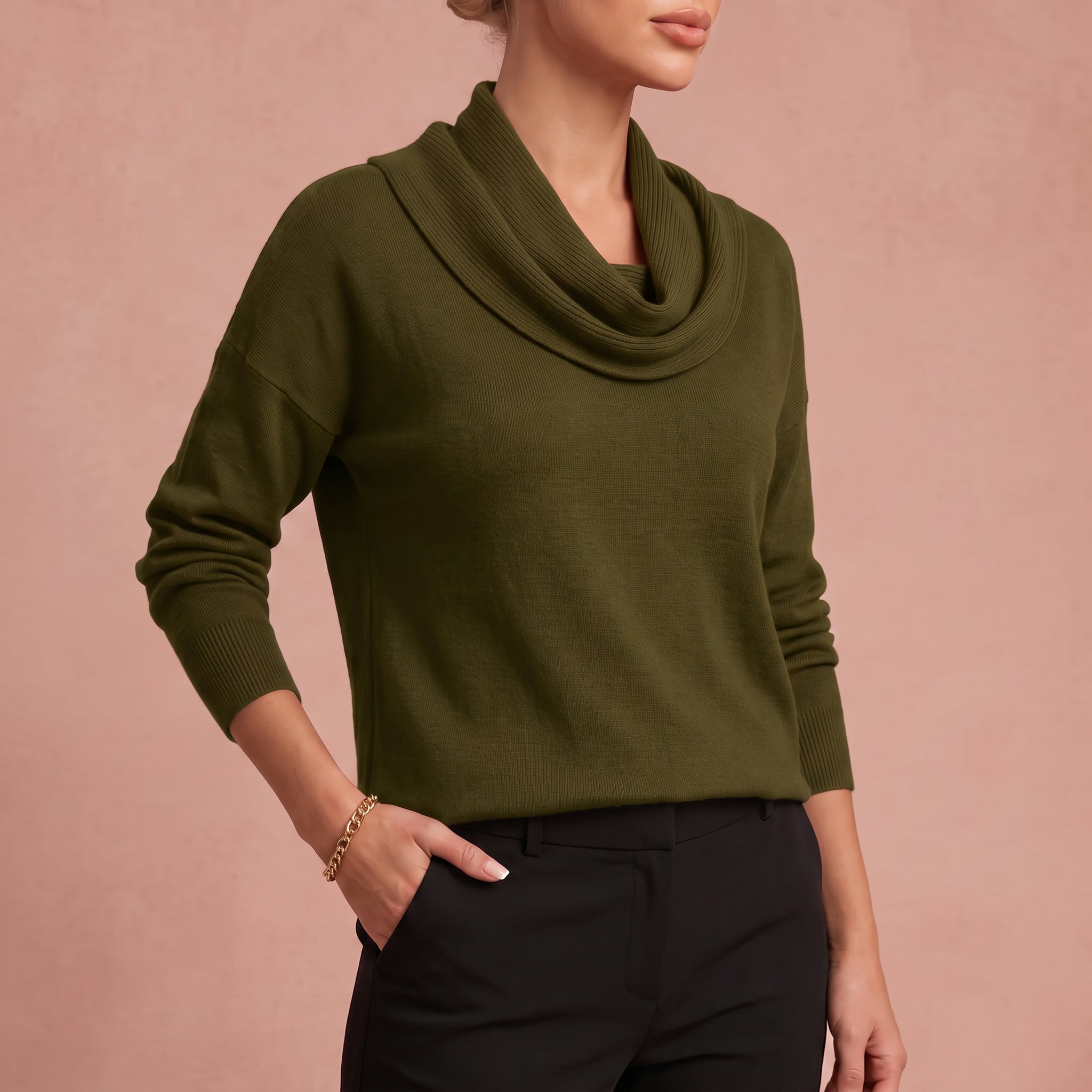 Rosemarie - Pullover mit Kragen – Grün – 4