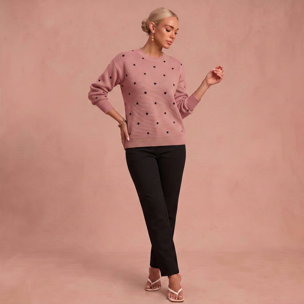 Nina™ | Zeitloser Damenpullover – Rosa – 1