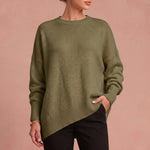 Essenz | Raffinierter Wollmischpullover – Olivgrün – 4