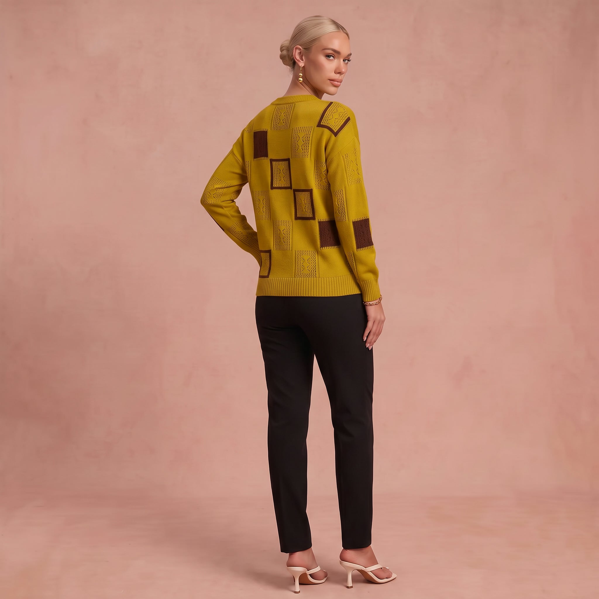 Antonia - Damen Chic Pullover – Gelb – 3