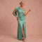Senta | Maxi-Kleid Drapiert – Aquagrün – 1