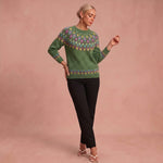 Karin - Lässiger und Bequemer Pullover – Dunkelgrün – 1