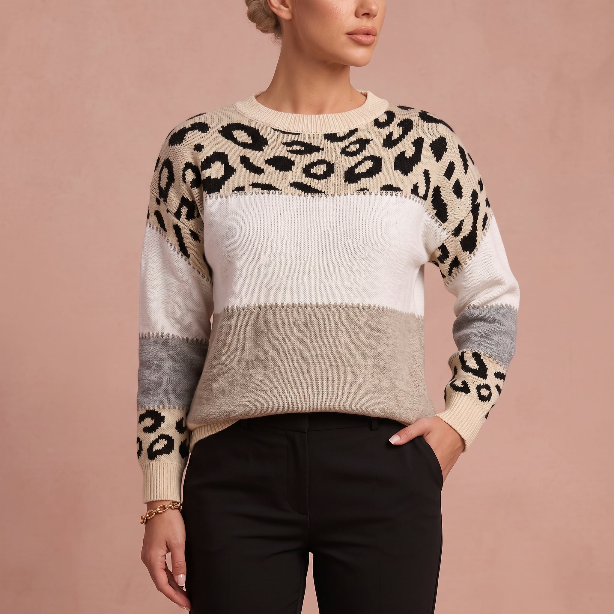 Emma - Casual Leopardenpullover – 4