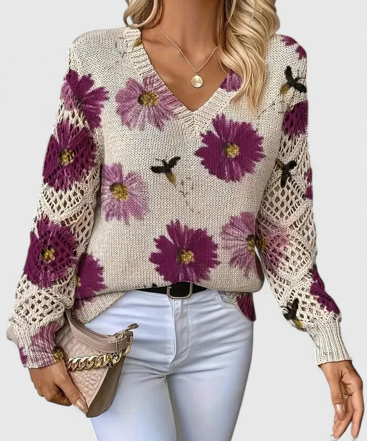 Aurelia Elegantes Top mit floralem Dessin